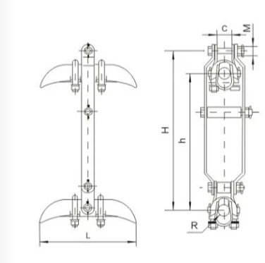 XCS Series Vertical Twin Conductor Suspension Clamp for Overhead Transmission Lines xcs series vertical twin conductor suspension clamp for overhead transmission lines