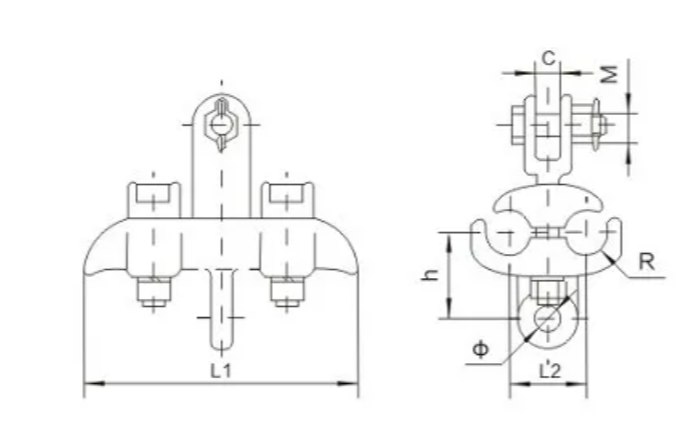 XTS Double Conductor Suspension Clamp for Jumper xts double conductor suspension clamp for jumper