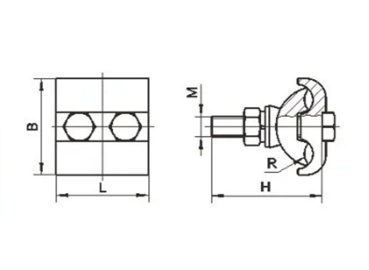LBTLY Copper-Aluminum Special-shaped Parallel Groove Clamp (Friction Welded) lbtly copper aluminum special shaped parallel groove clamp (friction welded)