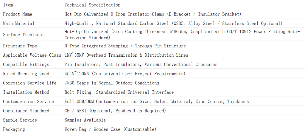 Hot-Dip Galvanized D Iron, Insulator Clamp Bracket, D Bracket for Overhead Line Crossarm hot dip galvanized d iron, insulator clamp bracket, d bracket for overhead line crossarm