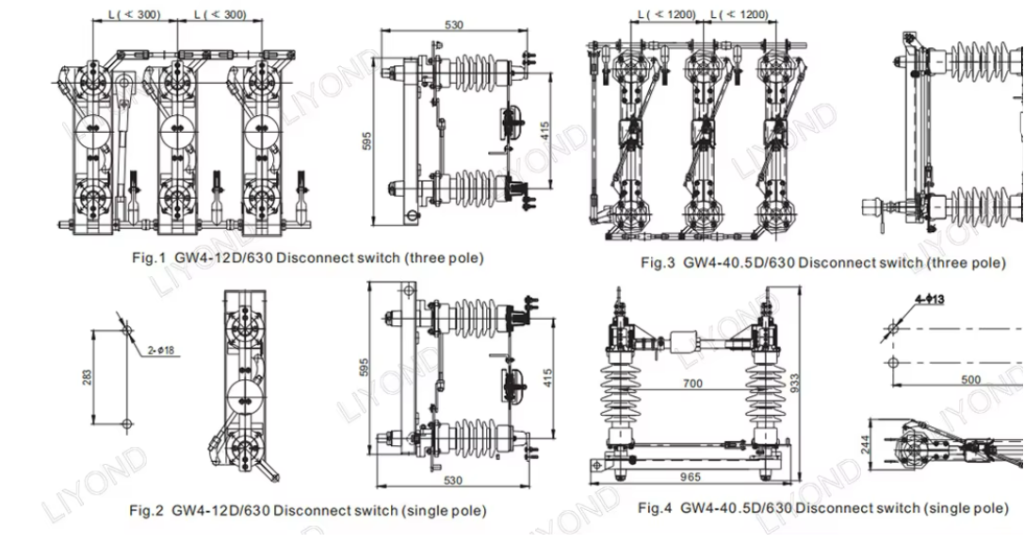 GW4-12/33 Outdoor High Voltage 3-Phase Horizontal Rotary Disconnect Switch gw4 12/33 outdoor high voltage 3 phase horizontal rotary disconnect switch
