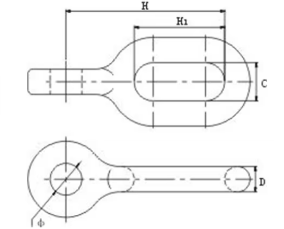 IEC Galvanized Forged ZH-Type Right Angle Hanging Ring iec galvanized forged zh type right angle hanging ring