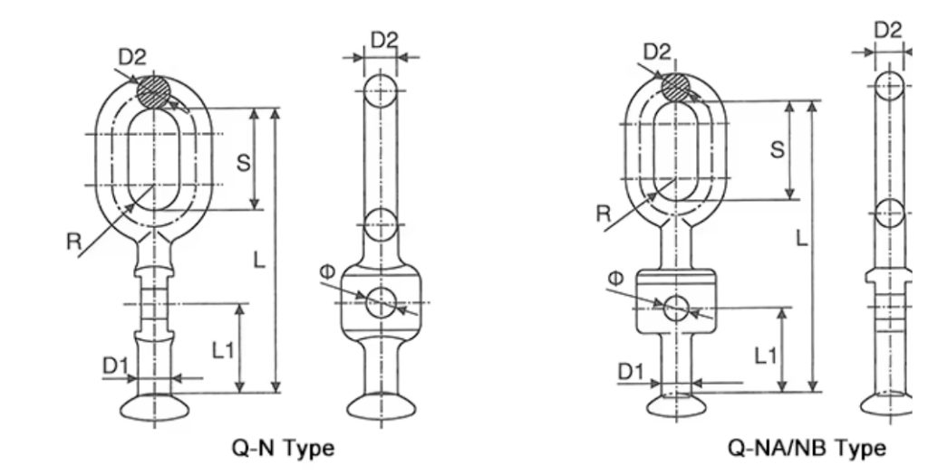 Forged Steel Square Neck Ball Eye (Q-N Series) for Arcing Horn Attachment forged steel square neck ball eye (q n series) for arcing horn attachment