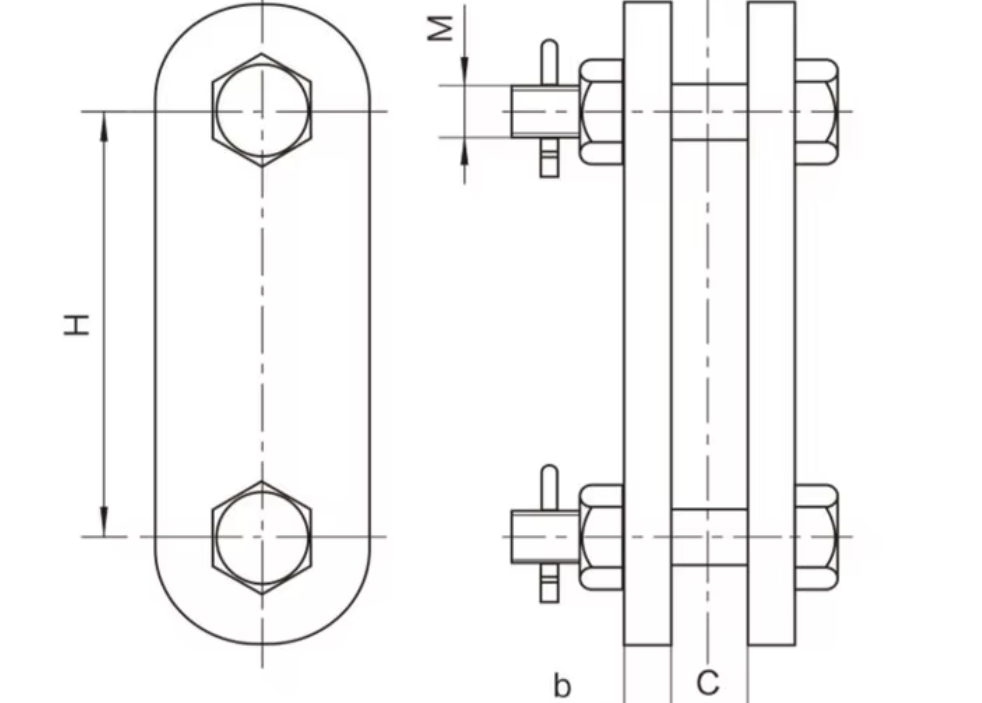 Z-7 Forged Steel Clevis Tongue Link, IEC/ANSI Compliant Transmission Line Hardware z 7 forged steel clevis tongue link, iec/ansi compliant transmission line hardware