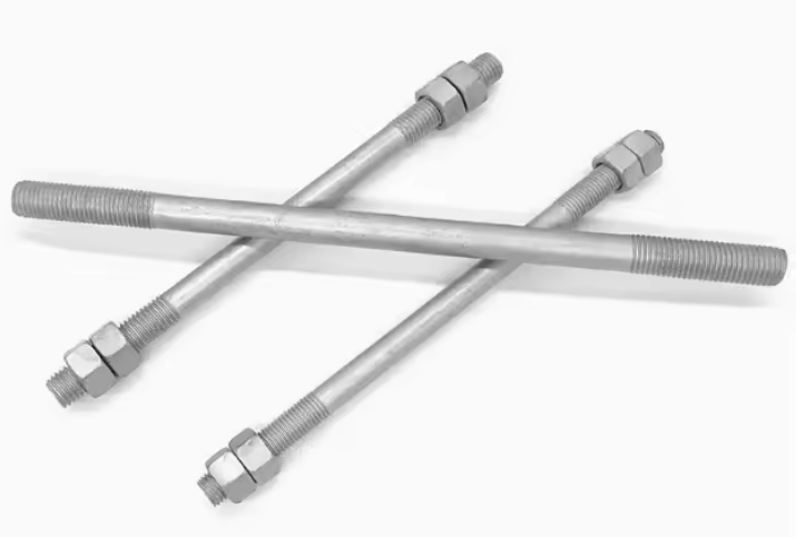 GB Grade 8.8 Double-End Stud Bolts, Hot-Dip Galvanized, Carbon Steel for Power & Industrial Applications